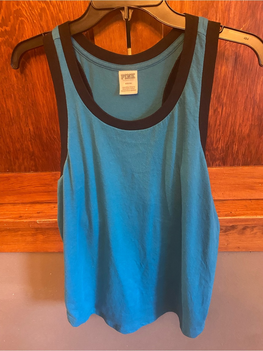 PINK Victoria's Secret Teal Tank with Black Trim